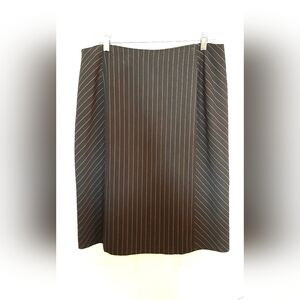 Apostrophe Black and Cream Pinstripe Midi Pencil Skirt